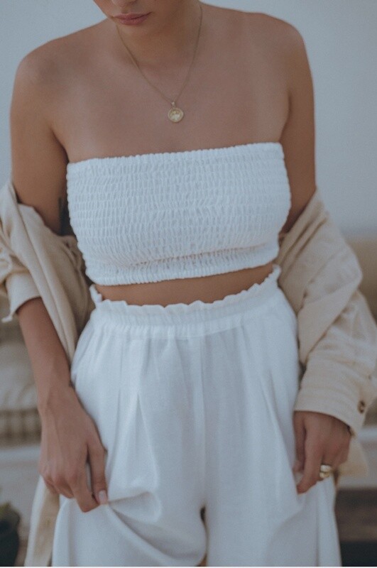 Fenzi Smocked Top In White