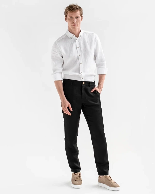 Soglio Linen Pants In Black