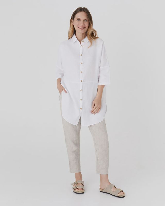 Linen Tunic-Shirt Sanibel in White
