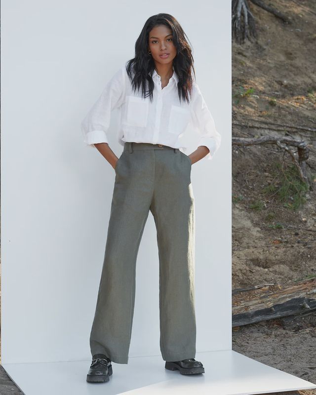 Linen Pants Naples In Dark Green