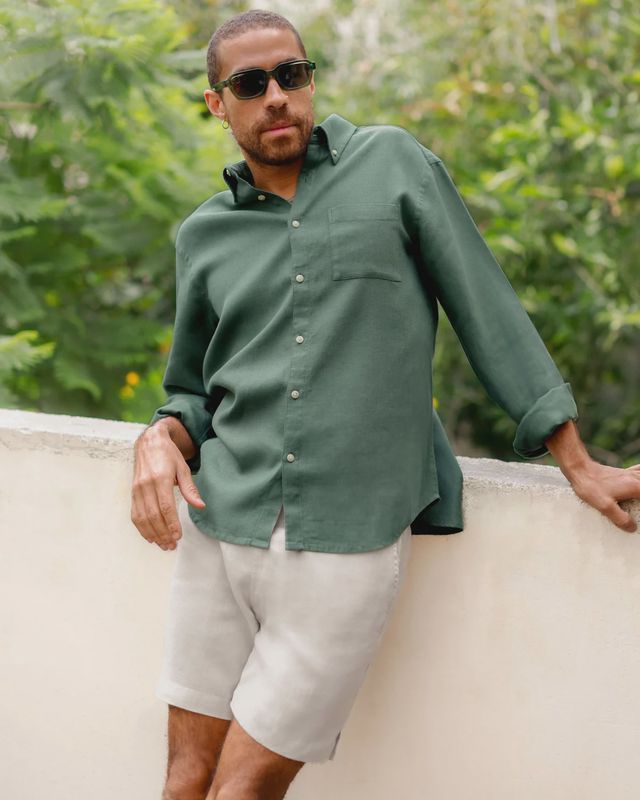 Playa Linen Shirt In Pine