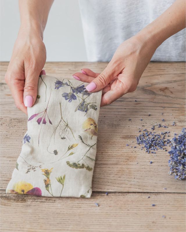 Linen Eye Pillow In Botanical Print