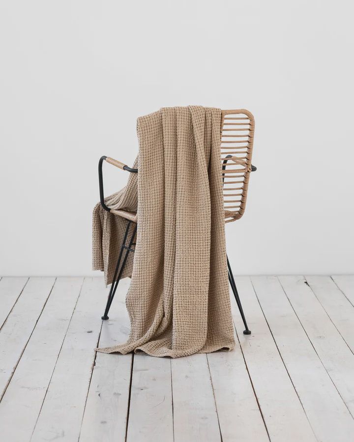 Beige Waffle Throw