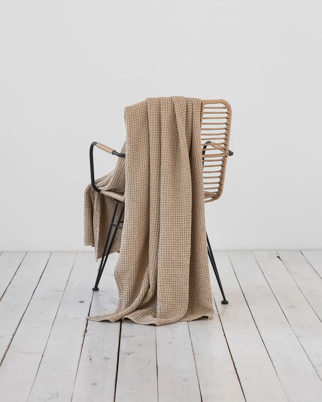 Beige Waffle Throw