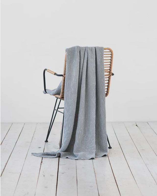 Light Gray Waffle Throw