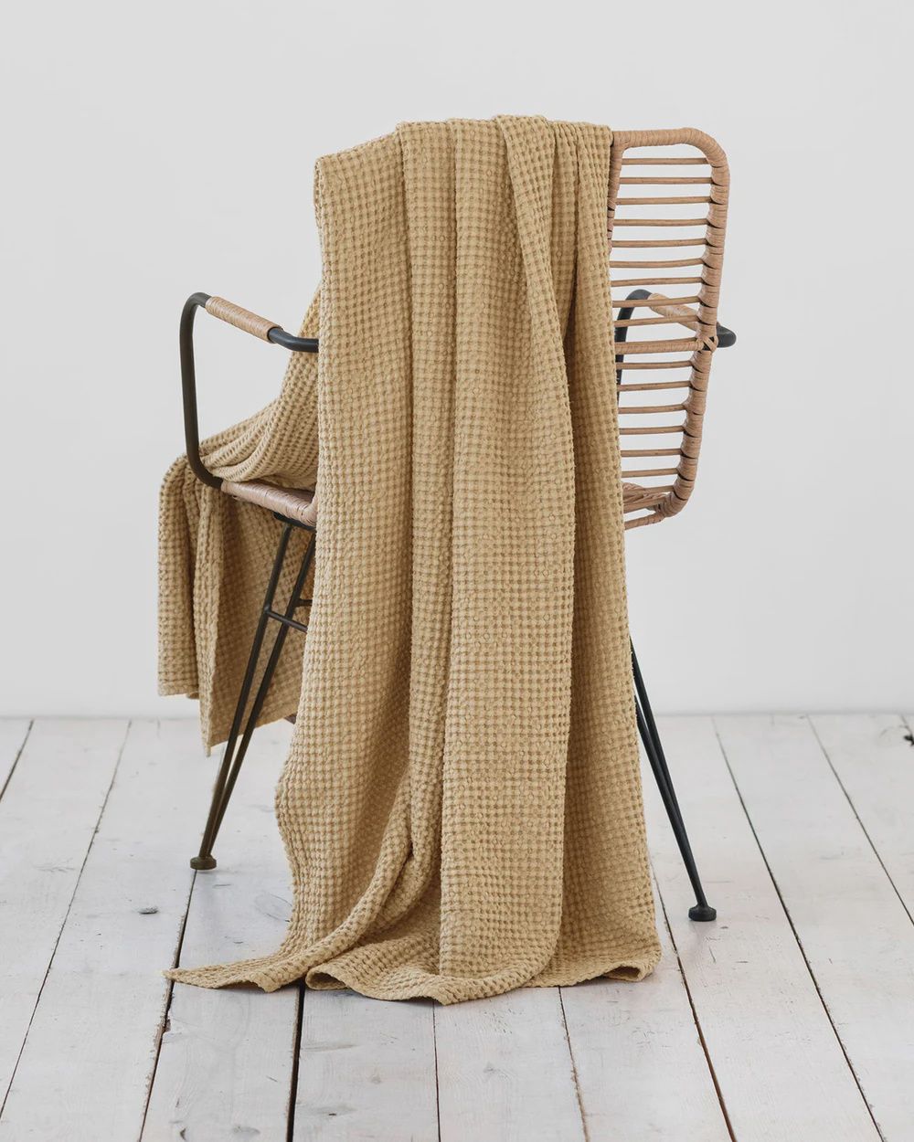 Sandy Beige Waffle Throw