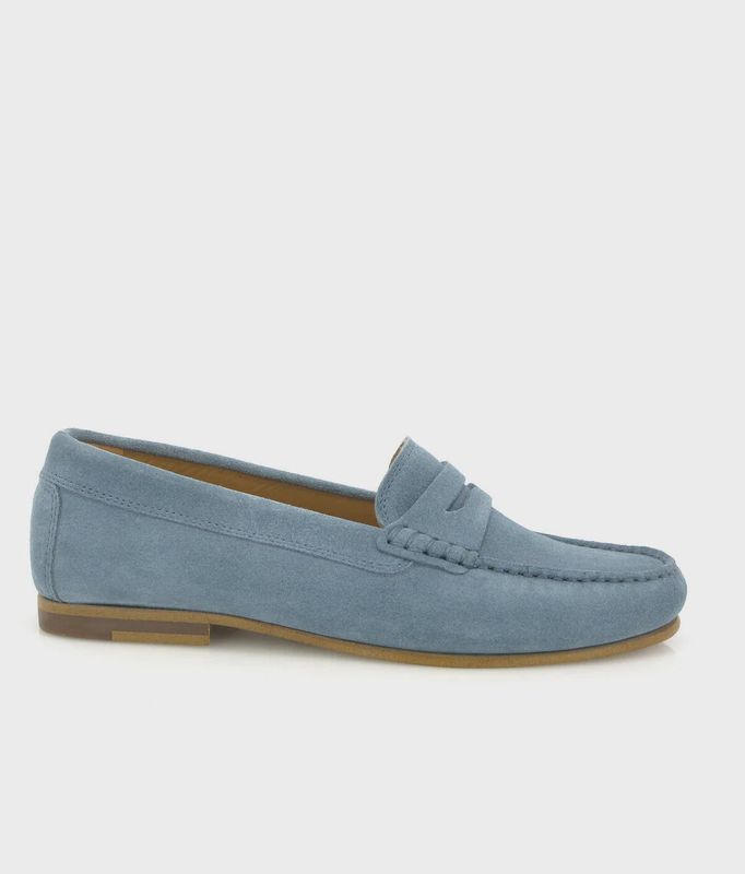 Yoki Loafers in Blue Suede Leather