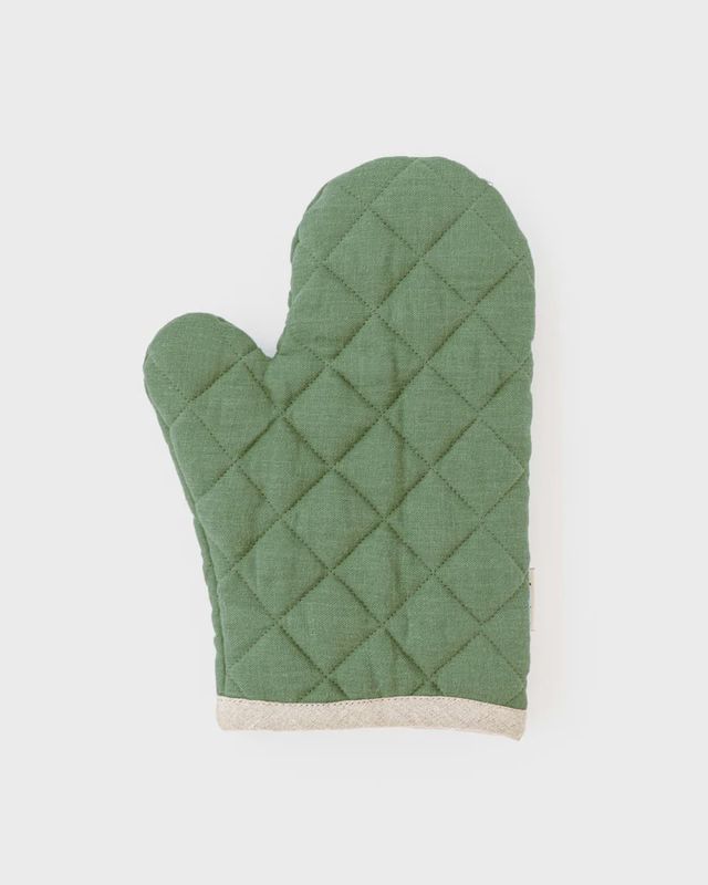 Linen Oven Mitt in Forest Green