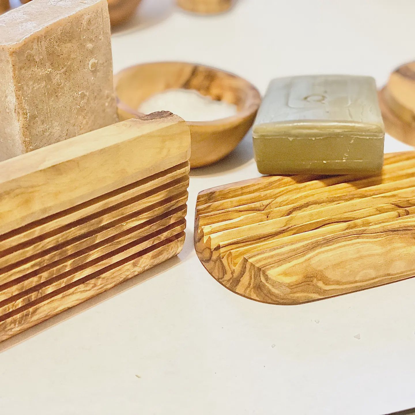 Olive Wood Oval Soap Dish