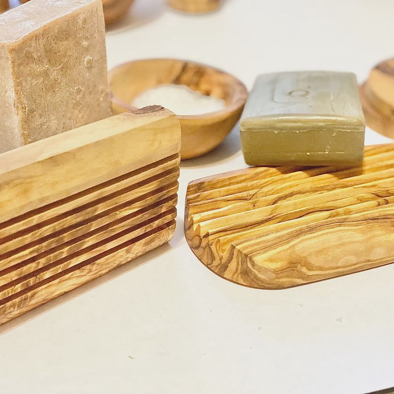 Olive Wood Oval Soap Dish