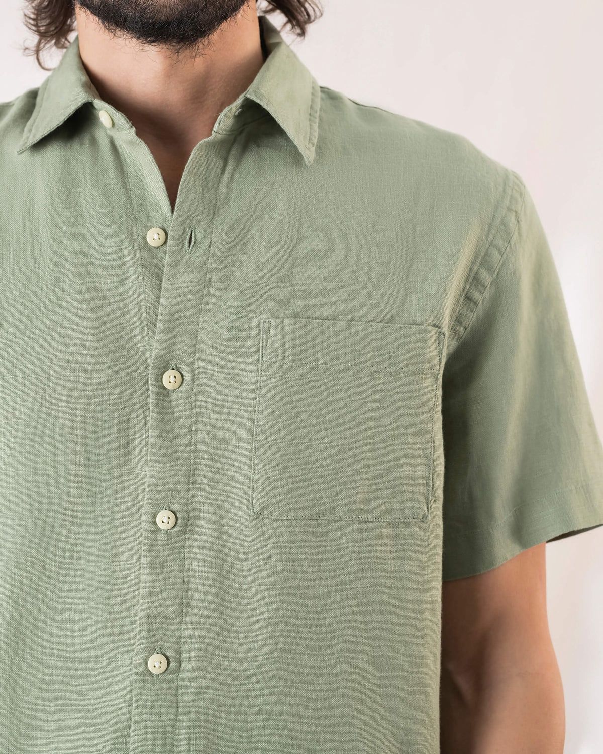 Ola Linen Shirt In Moss