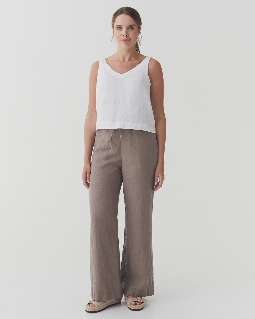 Linen Pants Pemba In Deep Taupe