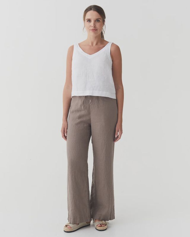 Linen Pants Pemba In Deep Taupe