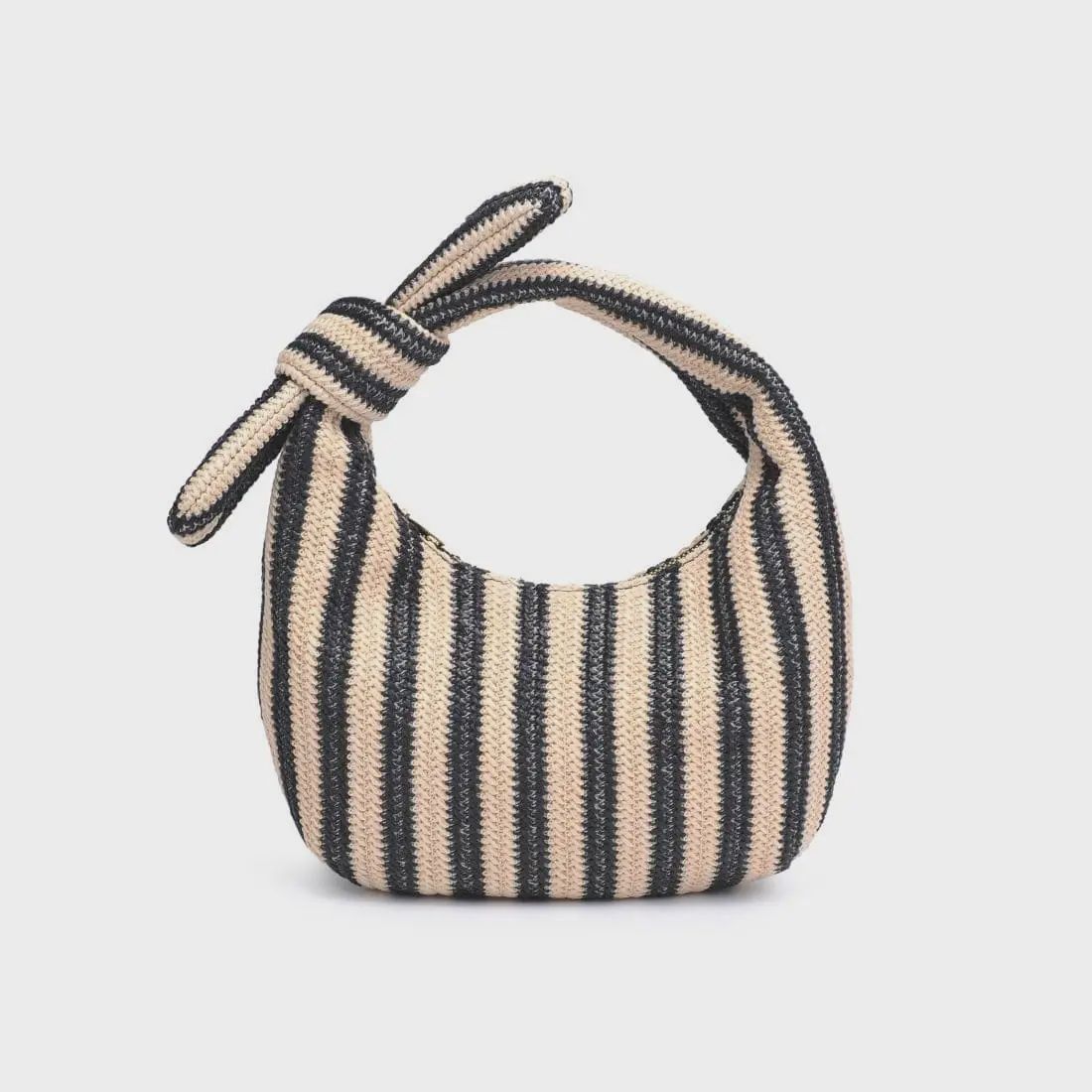 Penny Clutch Bag In Black &amp; Natural