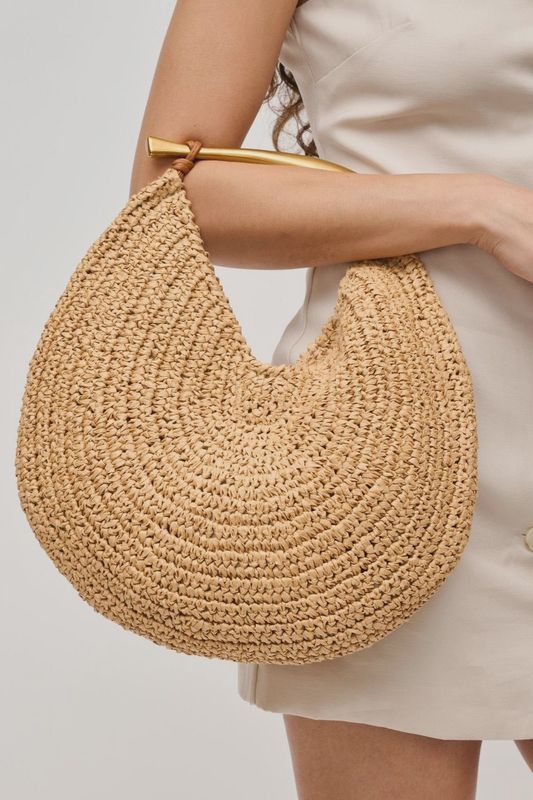 Circle Straw Crossbody Bag