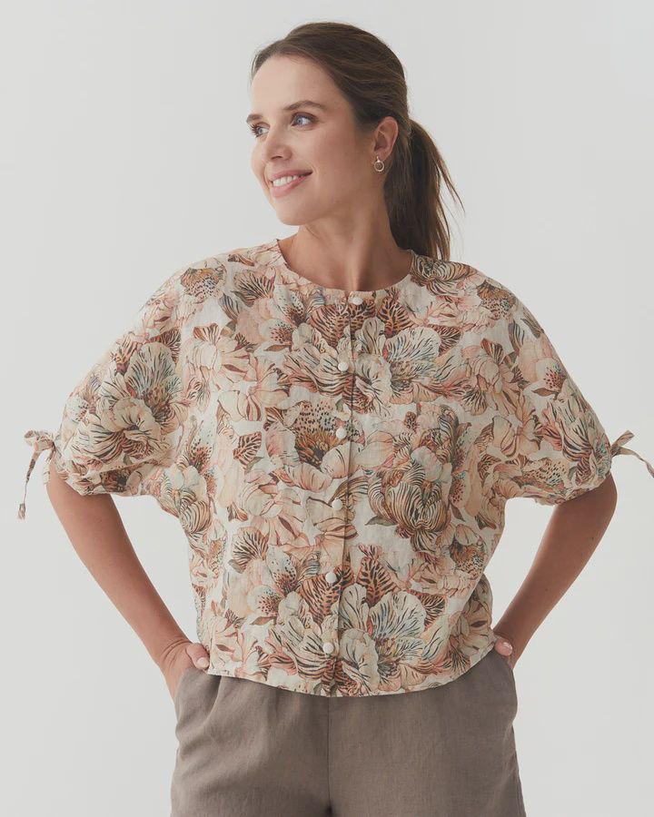 Puff Sleeve Top Gaya In Wilderness Bloom