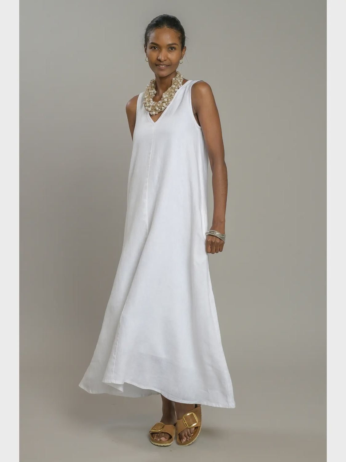 Linen Dress Katherine In White