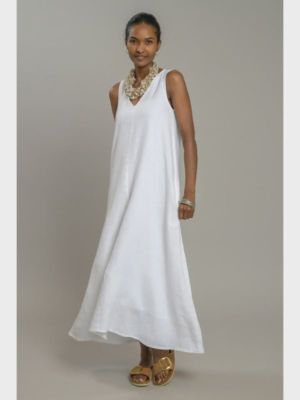 Linen Dress Katherine In White