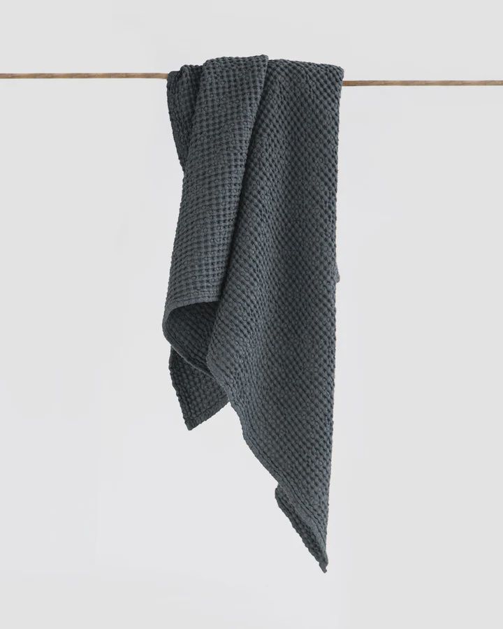 Dark Gray Waffle Bath Towel