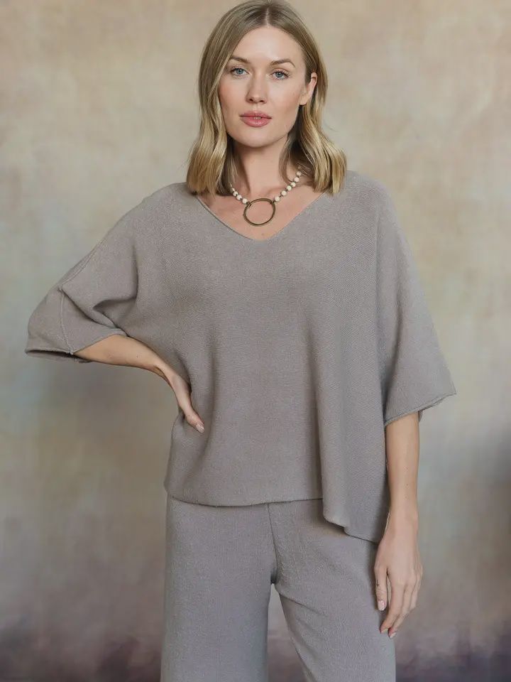 Coletta Short Sleeve Sweater, Colour: Taupe