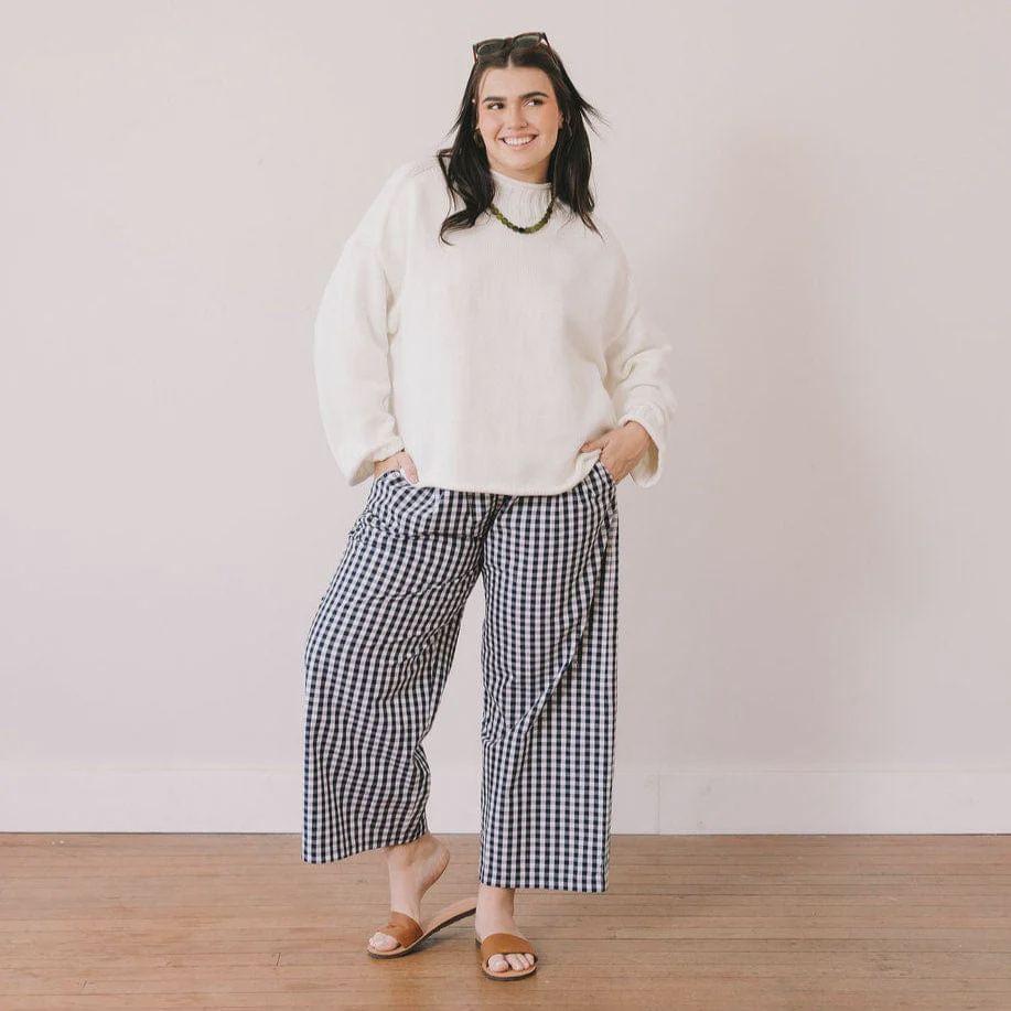 Navy Gingham Daphne Pants