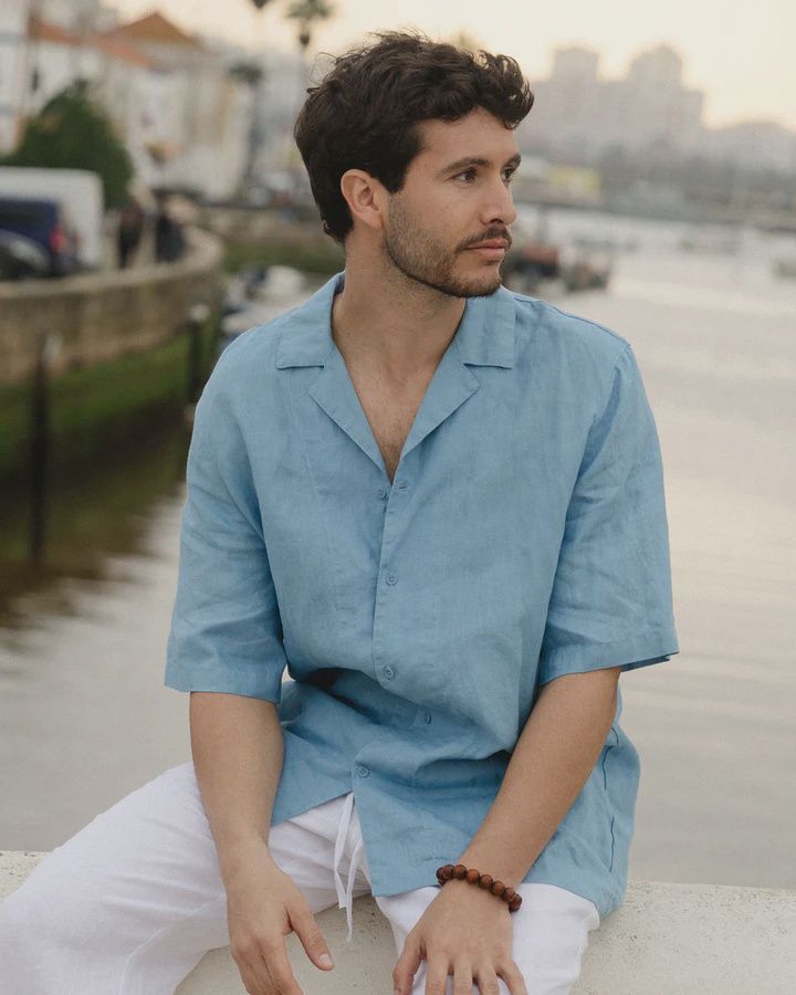 Linen Shirt Key West In Soft Blue