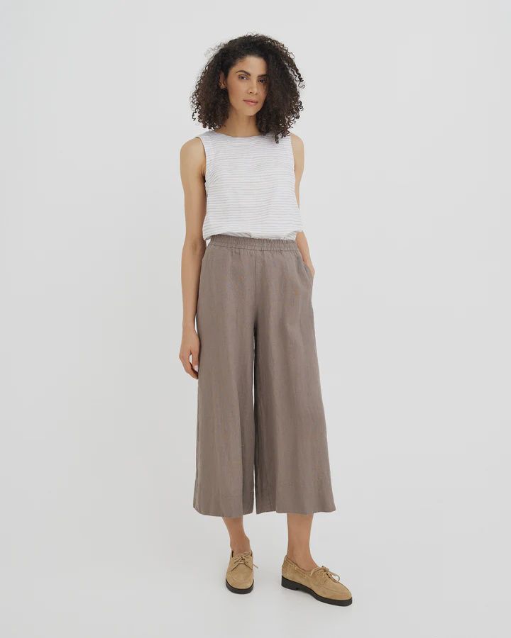 Linen Pants Vienna In Deep Taupe