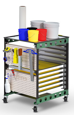 USED - Vastex Screen Rack & Job Cart