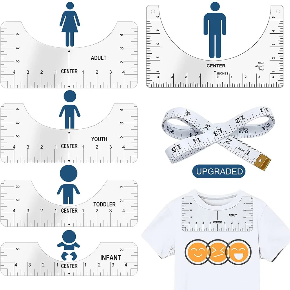 T-Shirt Placement Ruler Guides - SET