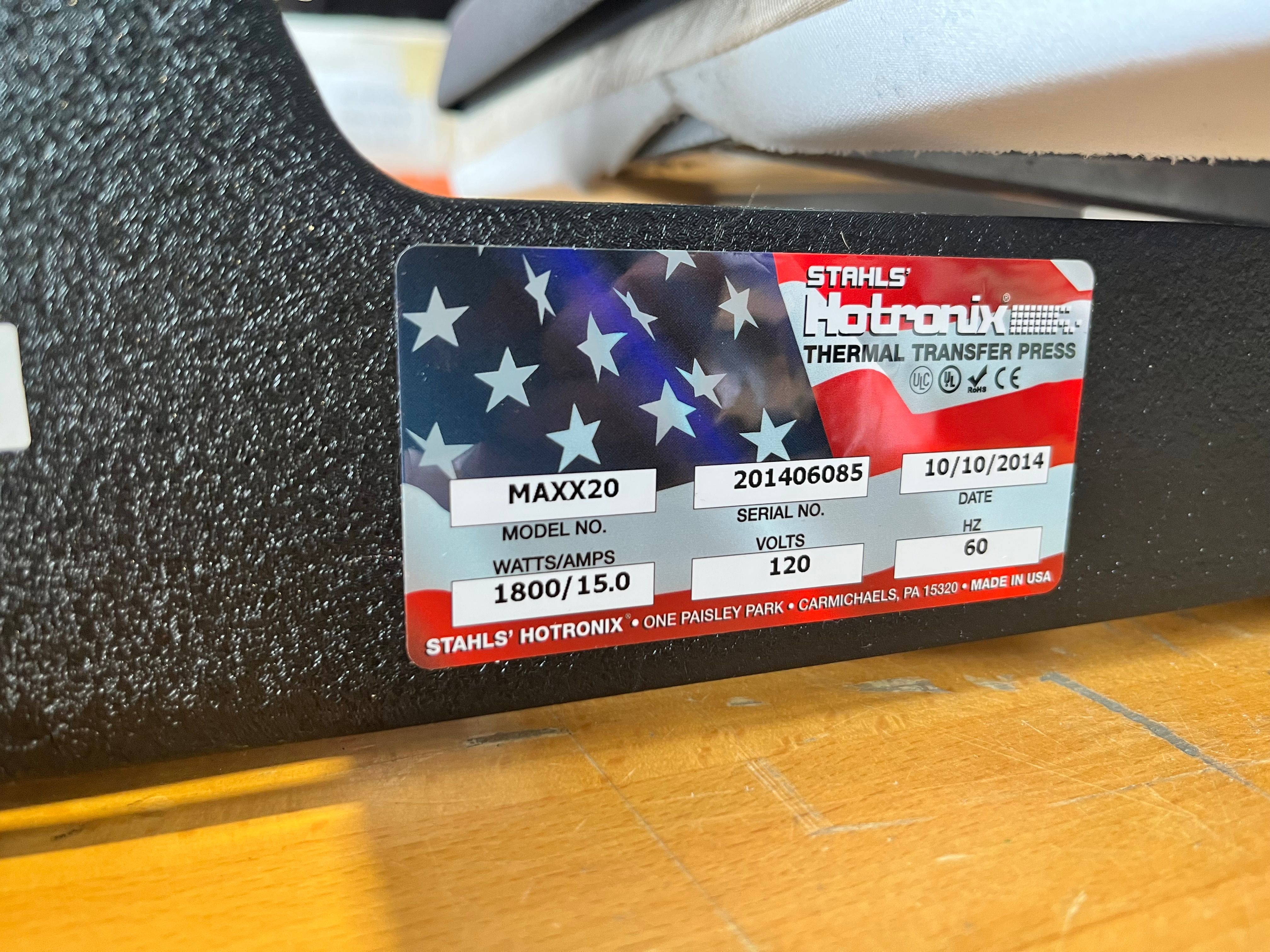 USED - Hotronix MAXX 16x20 Manual Heat Press