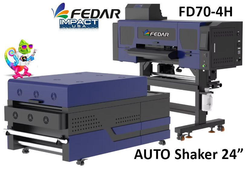 Fedar FD70-6H – 6Heads DTF Printer & Automatic Shaker