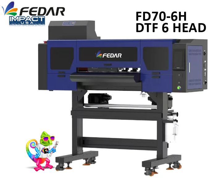 Fedar FD70-6H – 6Heads DTF Printer & Automatic Shaker