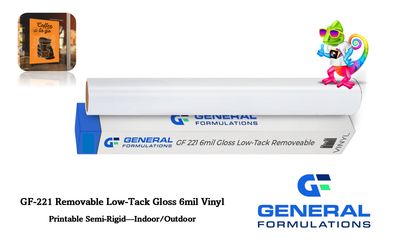 GF-221 Printable Removable Vinyl 54in - Gloss
