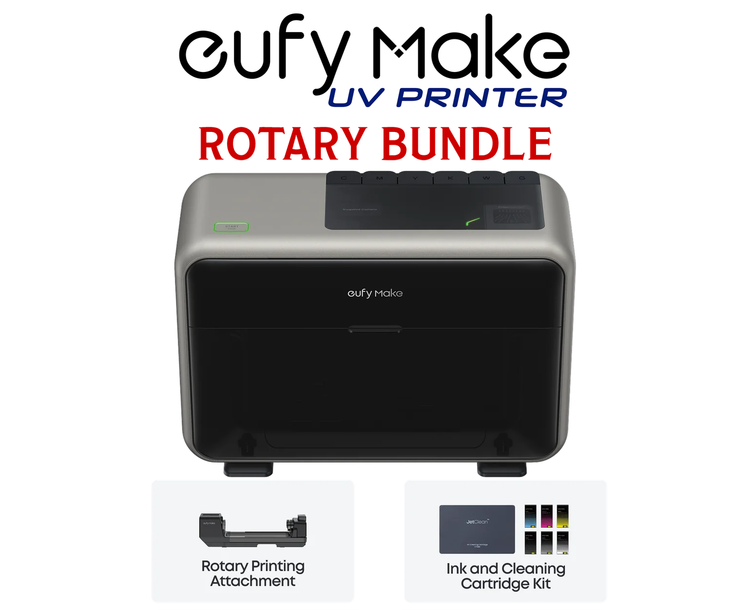 EufyMake E1 UV Flatbed Printer - Rotary Bundle