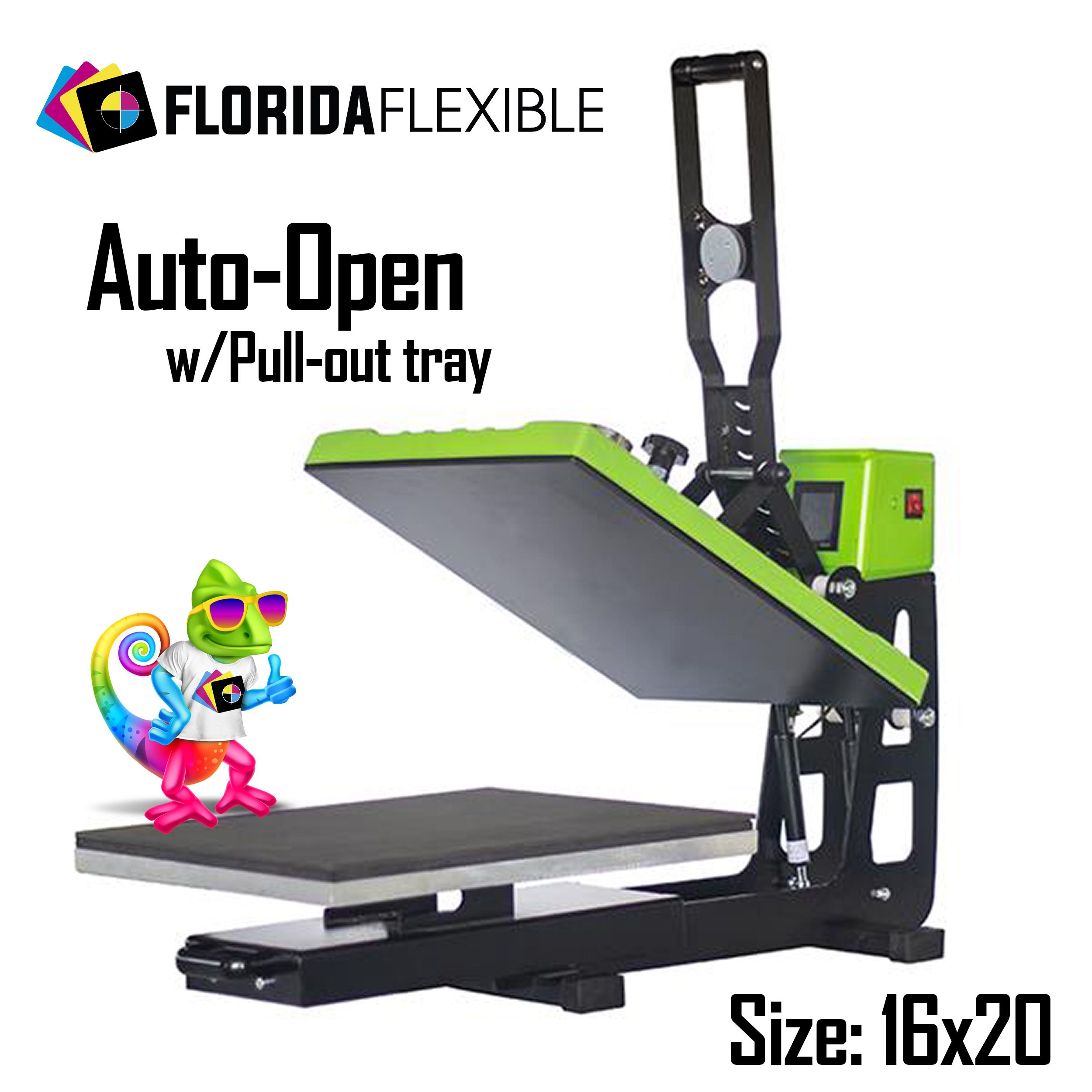 Heat Press 16x20  Auto Open - with Pullout tray