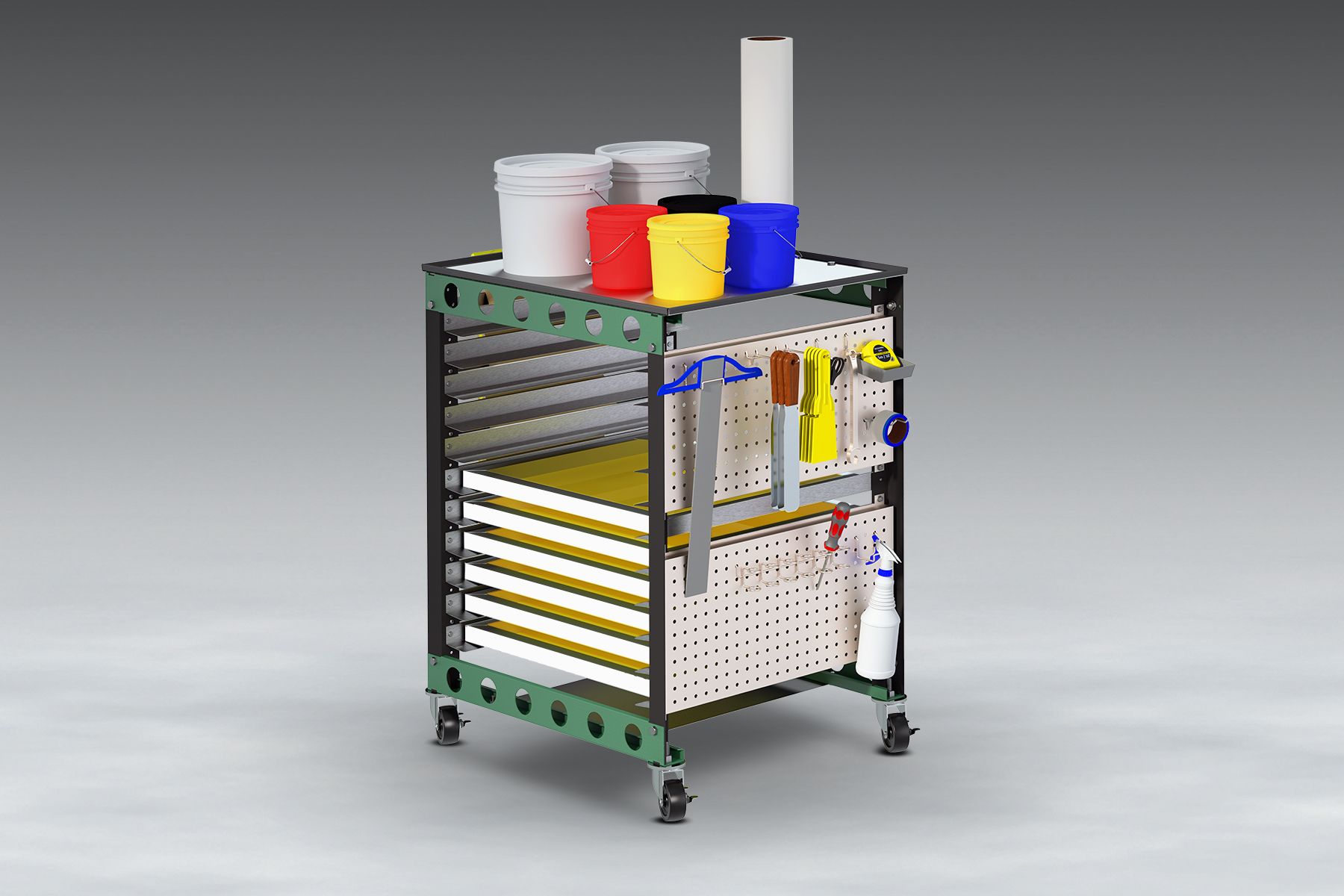 Vastex Screen Rack & Job Cart