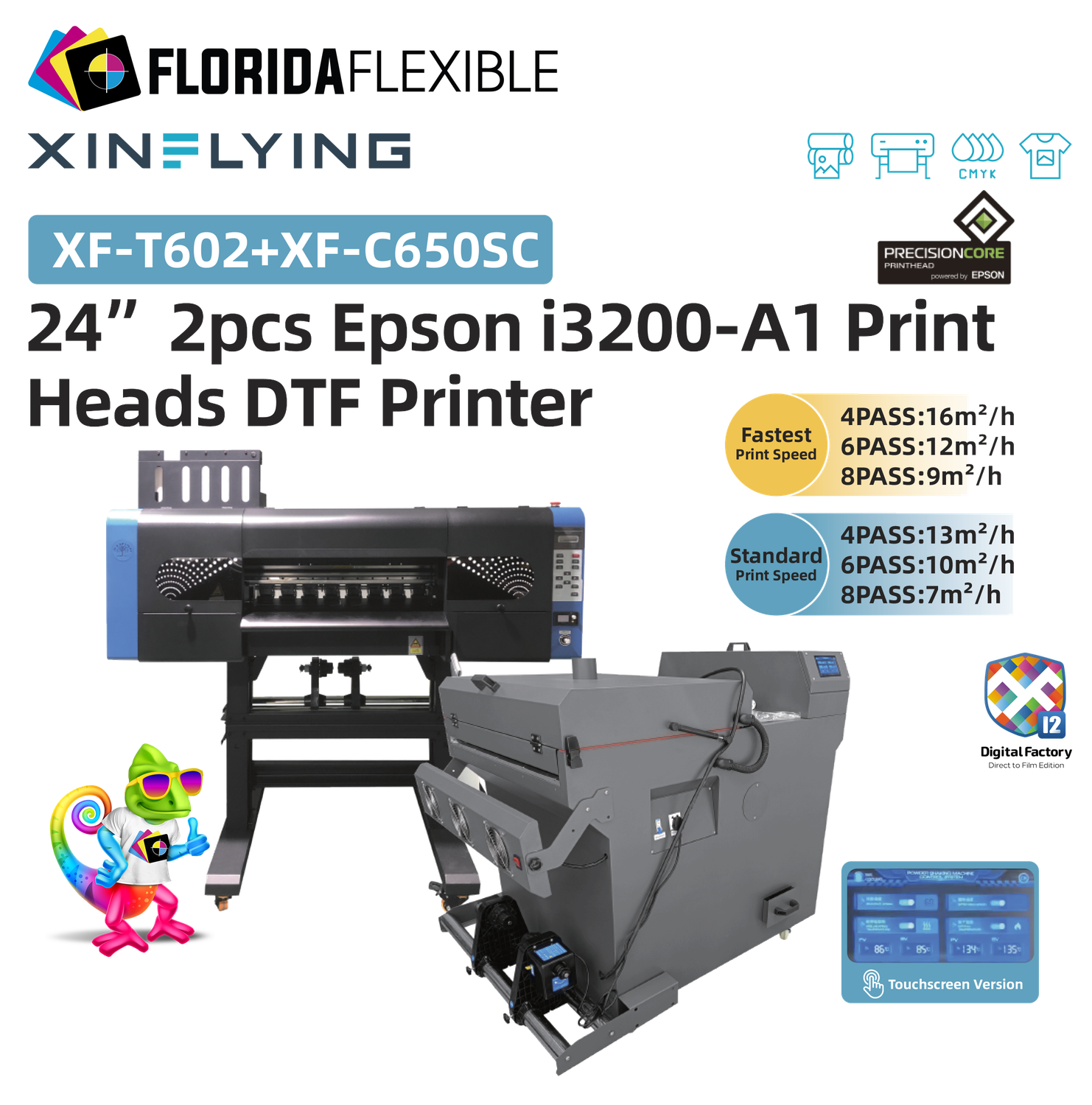 DTF XF-T602 DTF Printer with C650-SC Shaker unit