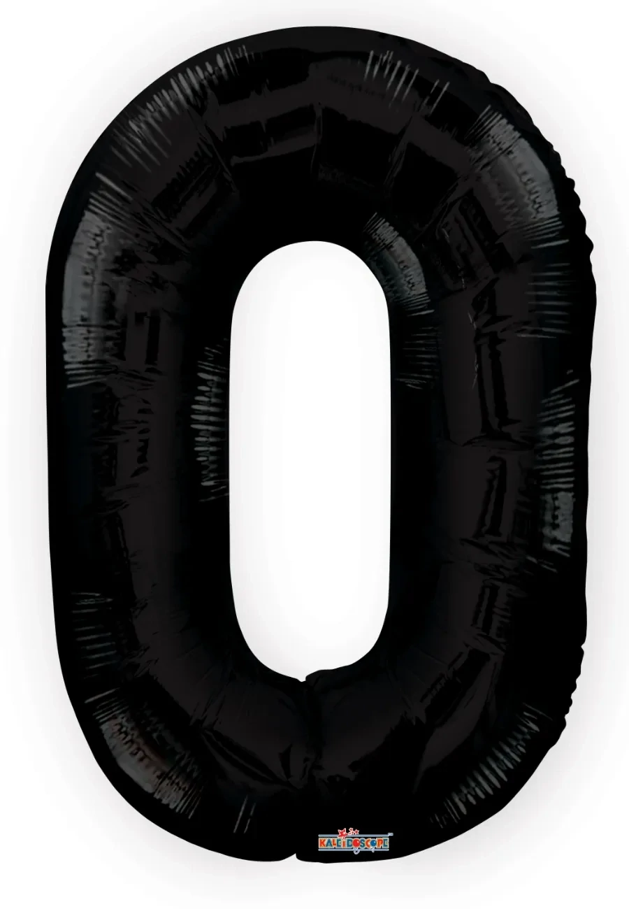 Foil Balloon Number Black #0 - 34in
