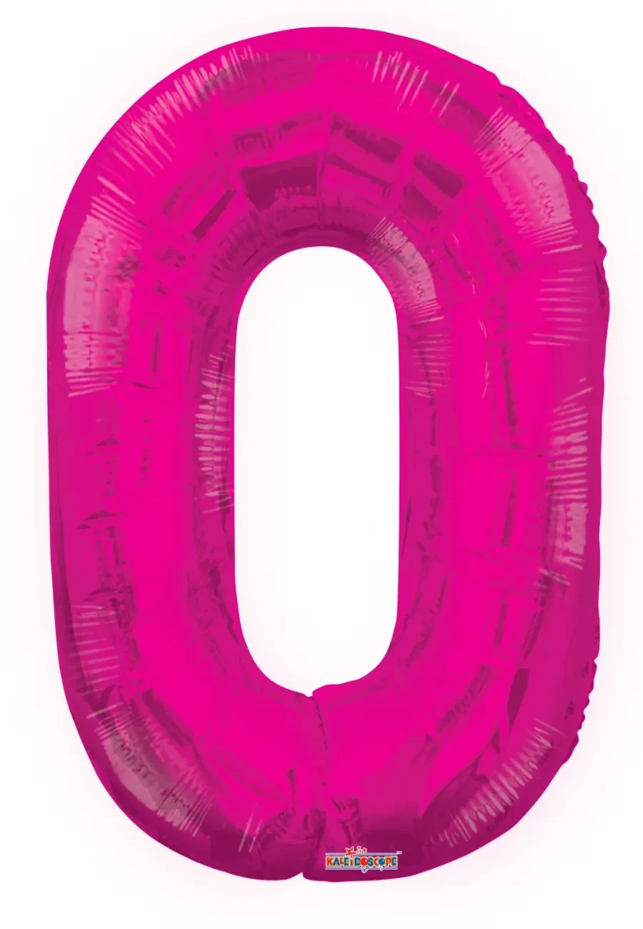 Foil Balloon Number Pink #0 - 34in