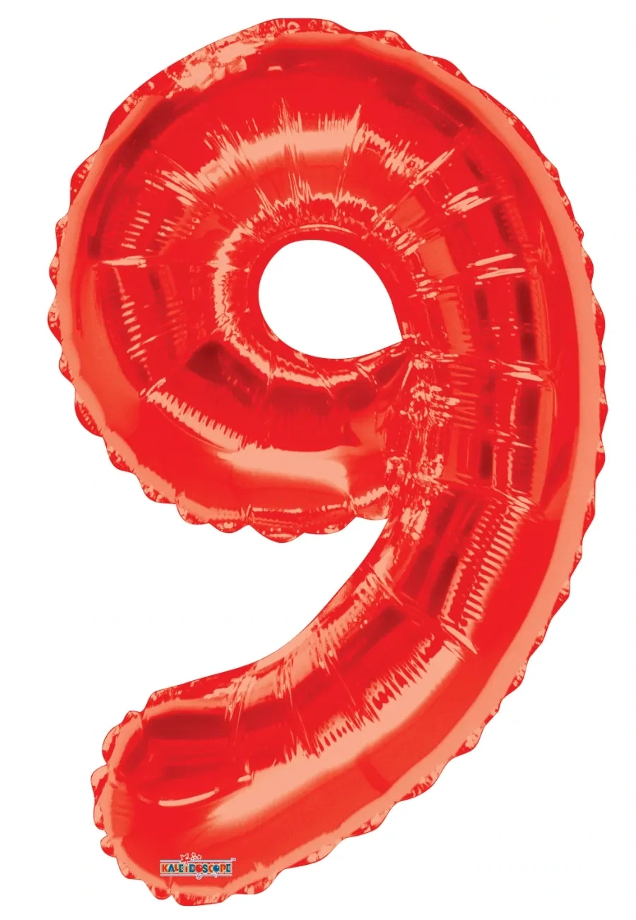 Foil Balloon Number Red #9 - 34in