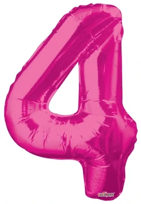 Foil Balloon Number Pink #4 - 34in