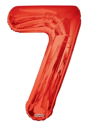 Foil Balloon Number Red #7 - 34in