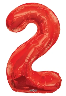 Foil Balloon Number Red #2 - 34in
