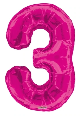 Foil Balloon Number Pink #3 - 34in