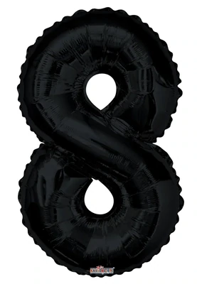 Foil Balloon Number Black #8 - 34in