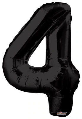 Foil Balloon Number Black #4 - 34in