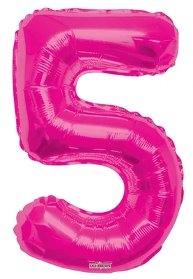 Foil Balloon Number Pink #5 - 34in