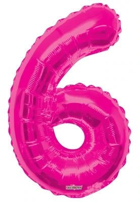 Foil Balloon Number Pink #6 - 34in