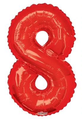 Foil Balloon Number Red #8 - 34in
