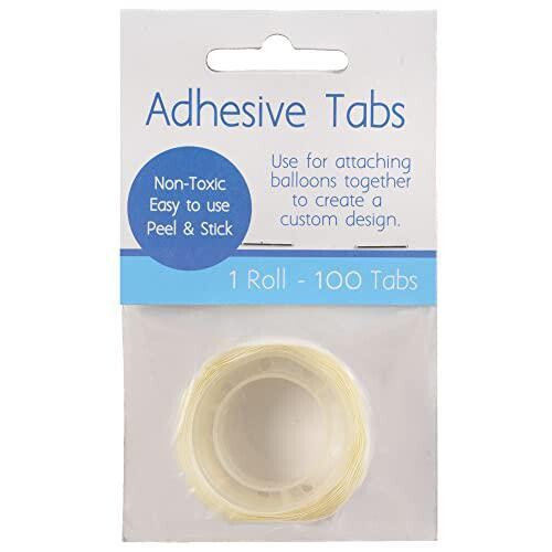 Adhesive Balloon Tabs | Non Toxic | Peel & Stick | 100 Tabs